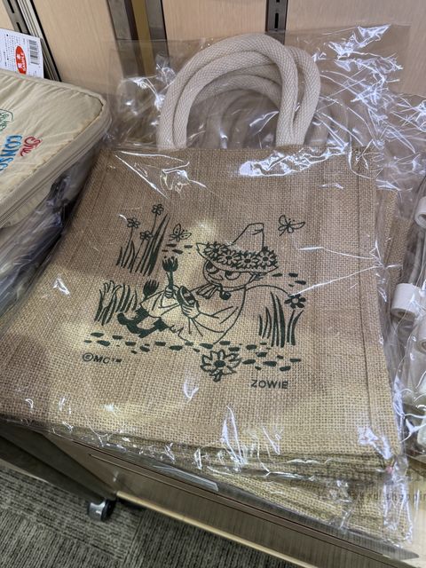 Moomin嚕嚕米黃麻托特手提包